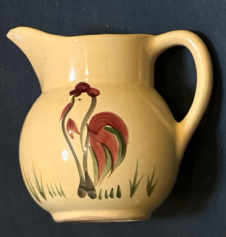 Vintage Watt Pottery Rooster Creamer/Small Pitcher #62 USA 4.25” Tall