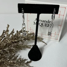 Alexander McQueen Silver Skull Earrings