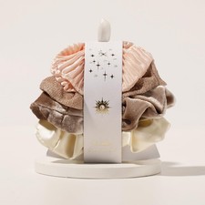 4 PCS Christmas Hair Scrunchie Velvet Silk Satin Ponytail Holder Holiday