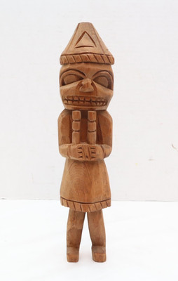 Vtg Danny James Totem Pole 12'' Northwest Coast Signed Native Salish Wood Figure