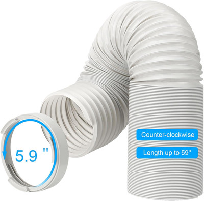 Portable Air Conditioner Hose Kit AC Hose with Adapter 5.9'' Dia 59'' Length Flexi
