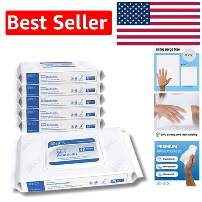 HCS Extra Large 288 Count Adult Wipes - Unscented & Moisturizing for Comfort