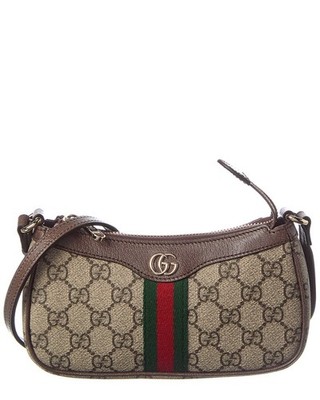 Gucci Ophidia Mini Gg Supreme Canvas & Leather Shoulder Bag Women's Beige