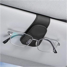 AICEL Sunglasses Holders for Car Sun Visor, Leather Eyeglasses Hanger Mounter, M