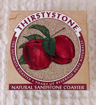 Thirstystone Coasters  APPLE Theme THREE Set Natural Sandstone 1996 Fall Autumn