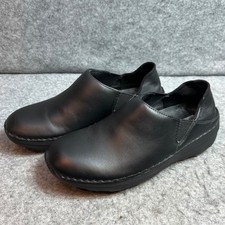 FitFlop Shuv Black Leather Clogs Slip On Professional Comfort Shoes Women Size 5