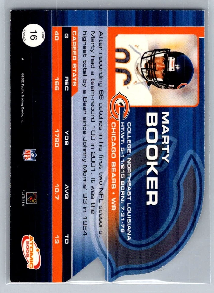 💎2002 Pacific Atomic Football #16 Marty Booker - Chicago Bears💎 - Image 2 of 2