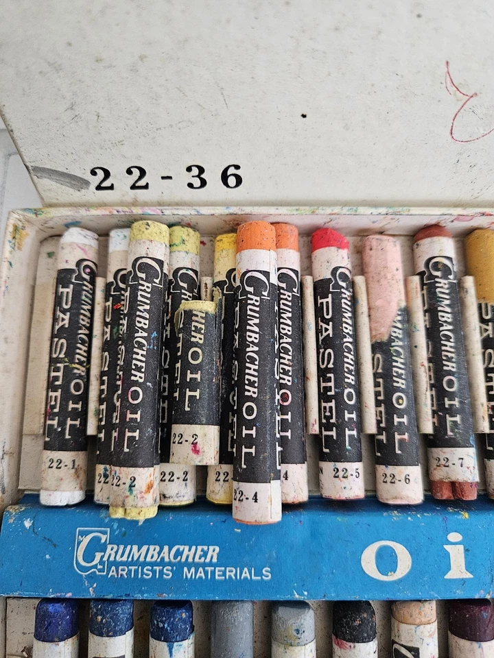 Juego Vintage Grumbacher 22-36 Óleo Pastel Colores Brillantes En Caja Original Foto 2 de 4