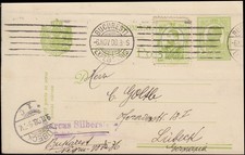 Romania postcard P 50 with additional Fr. Bucharest 6/11/1908 to Lübeck 9/11/08