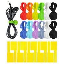 Organizador de cables magn tico de silicona con bridas y clips reutilizables