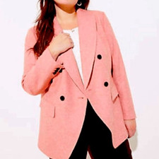 NEW Loft Melange Double Breasted Blazer in Old Rose Size 8