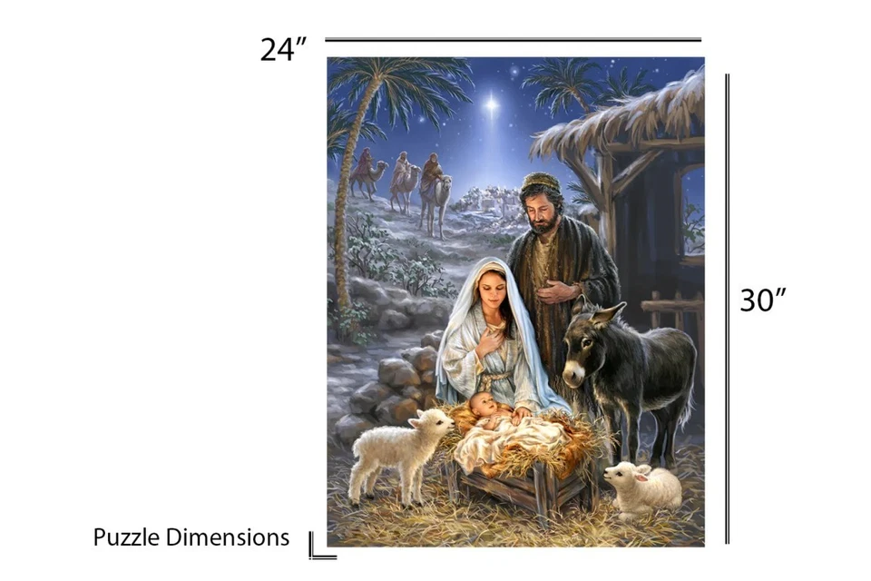 Christmas Jigsaw Puzzle by Springbok  Savior is Born 1000 Piece USA Made - Image 3 of 4