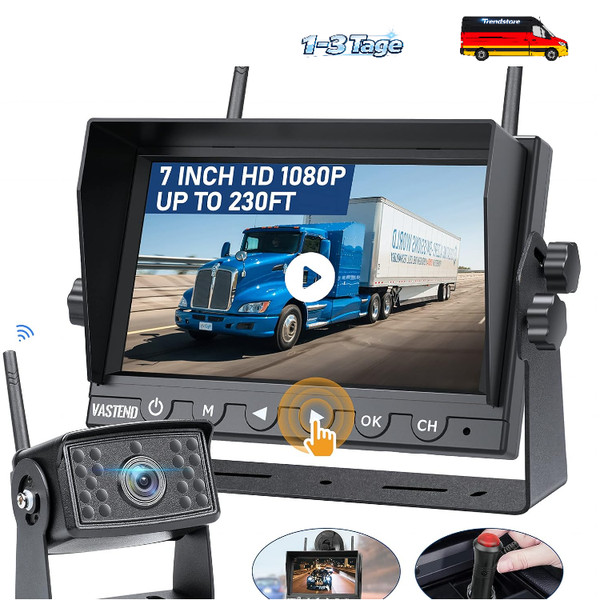 Kabellose RüCkfahrkamera Set HD 1080P 7 Zoll Monitor-image