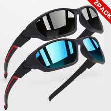 2PCS Colorful Sports Sunglasses - Wraparound Design, UV400 Unisex Comfort Fit F
