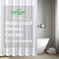 Waterproof Fabric Shower Curtain,No Liner Needed,TPU Laminated Polyester Shower