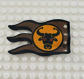 Lego Bull&rsquo;s Attack 6096 8x5 Cloth Flag Bull Head x376px3 Brown Orange Circle
