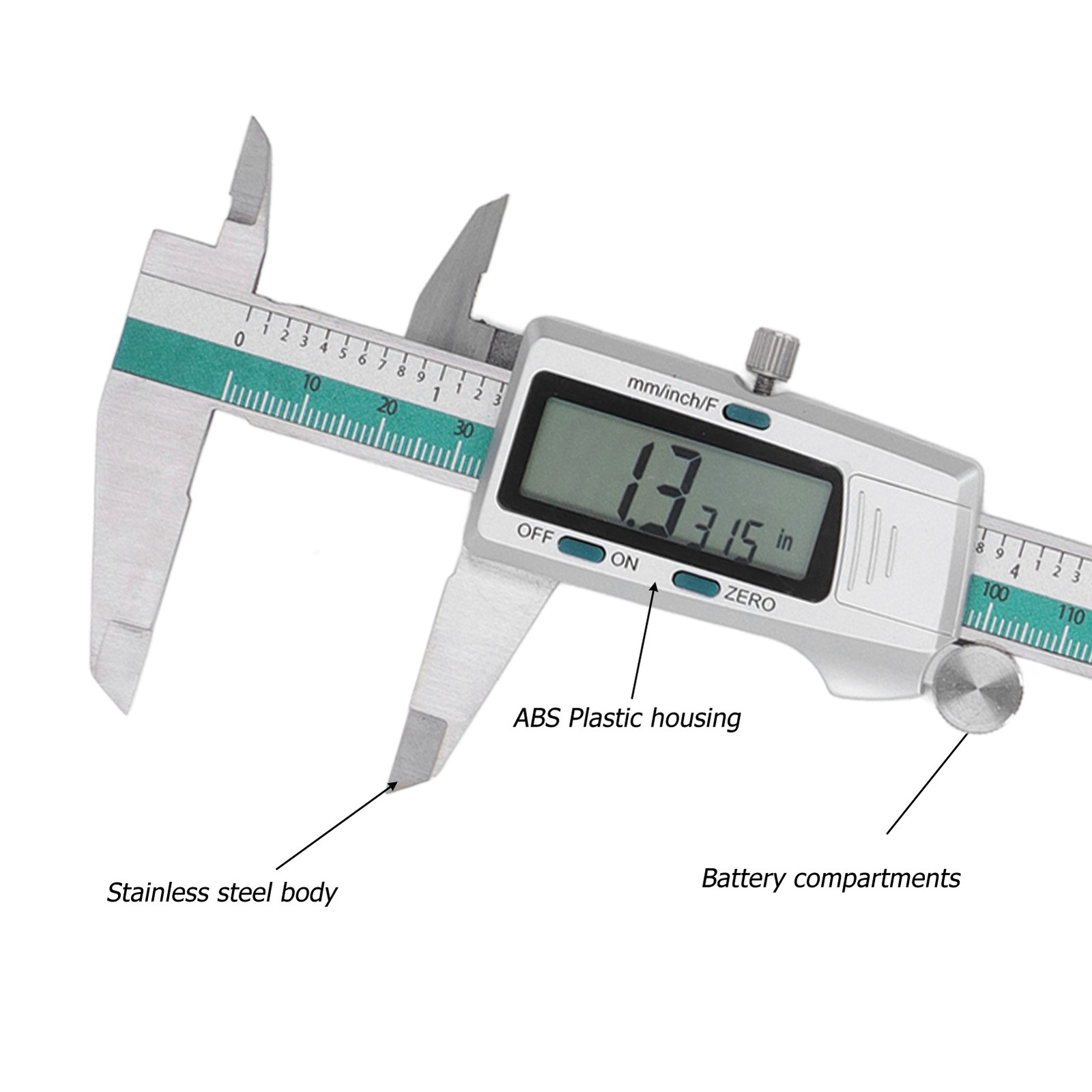 Digital Caliper 0 To 150mm 0 To 6in High Precise LCD Display Stainless Steel Ele