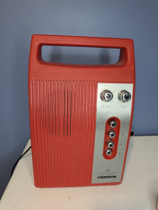 Vintage 70's JULIETTE Red Portable Solid State 8 Track Player 8TP-527A Japan