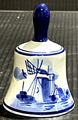 Vintage Hand Painted 13 Porcelain Blue Delft Bell - Picture 1 of 4