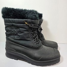 Vintage 90s y2k Sorel Black Snowflake Embroidered Waterproof Snow Winter Boots 9