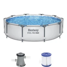 Bestway 10' x 30" Steel Frame Above Ground Swimming Pool Set (Open Box) (2 Pack)