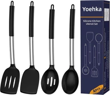 Silicone Cooking Utensils Set 4PCS Heat Resistant Nonstick Kitchen Tools