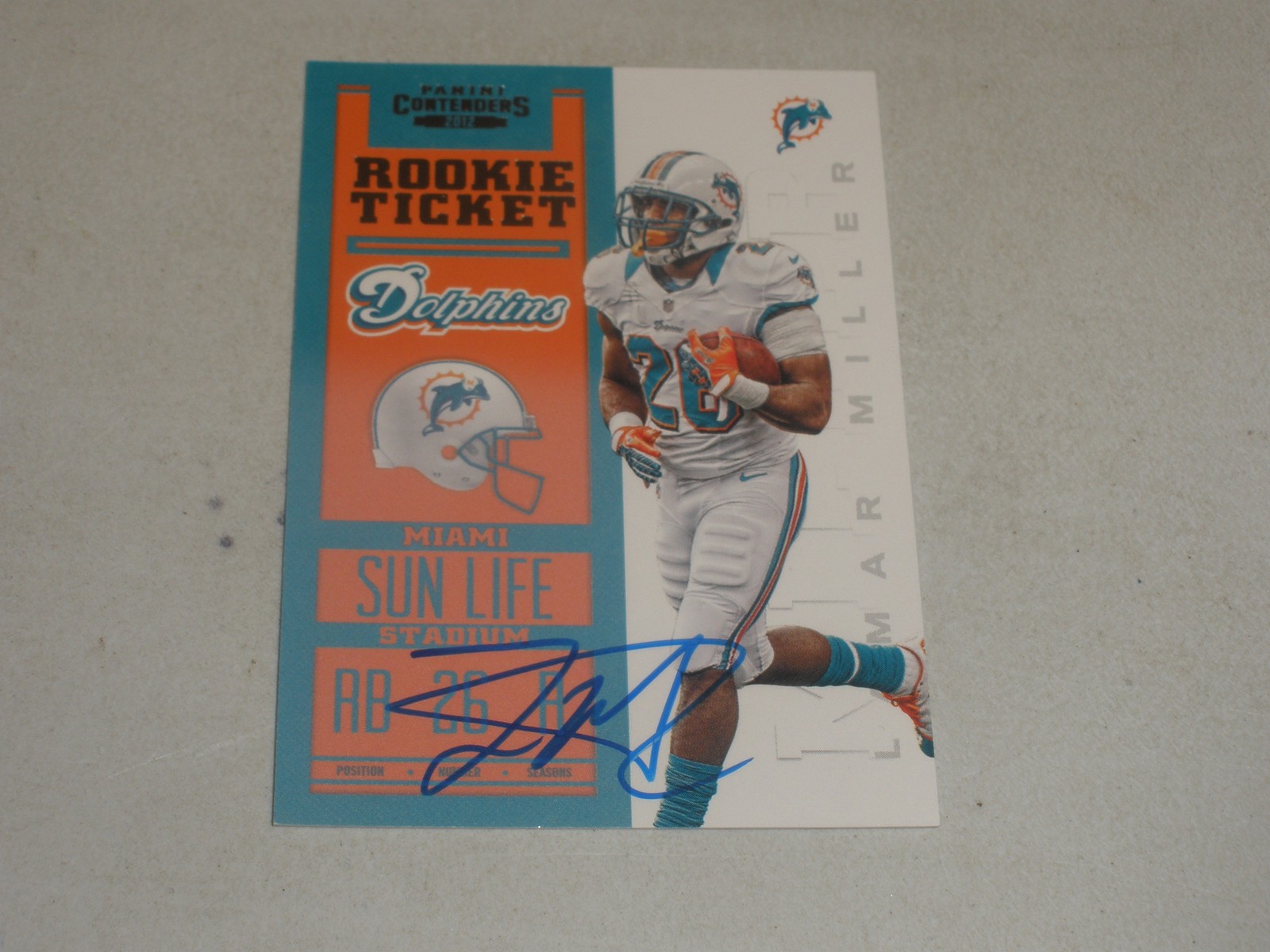 2012 Panini Contenders Rookie Ticket Autograph Auto #212 Lamar Miller RC