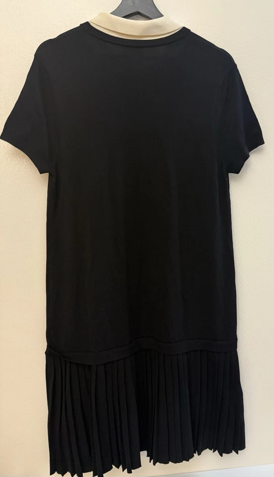 RED Valentino A-Line Mini Black Knit Sweater Dress Shirt Sleeve Stretchy Sz XL - Image 2 of 4