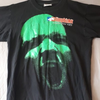 Limp Bizkit band Results May Vary 90s Rare design Black T shirt NH23691