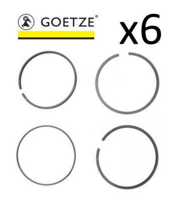Set of x6 Standard Piston Rings for Porsche 911 1980-1989 - GOETZE