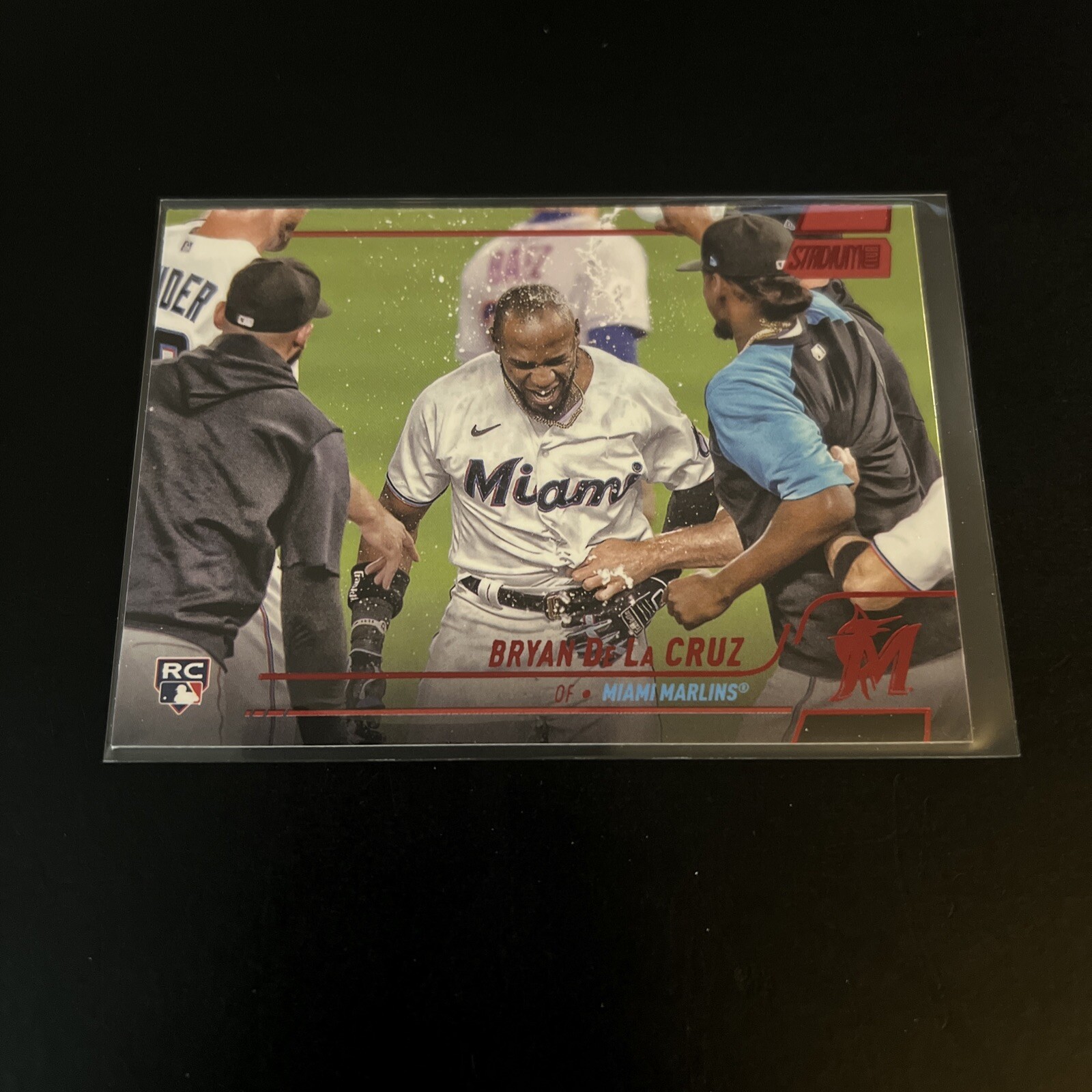 2022 Stadium Club Base Red Foil #265 Bryan De La Cruz - Miami Marlins