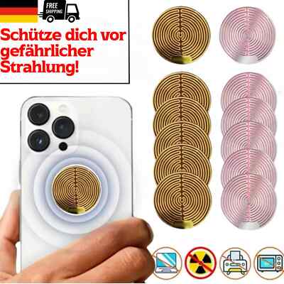 Strahlenschutz Handy Aufkleber - EMF Schutz Strahlungsschutz 5G - GOLD - NEU OVP