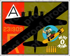 STICKER AIRCRAFT NOSE ART NINE O NINE DOWN