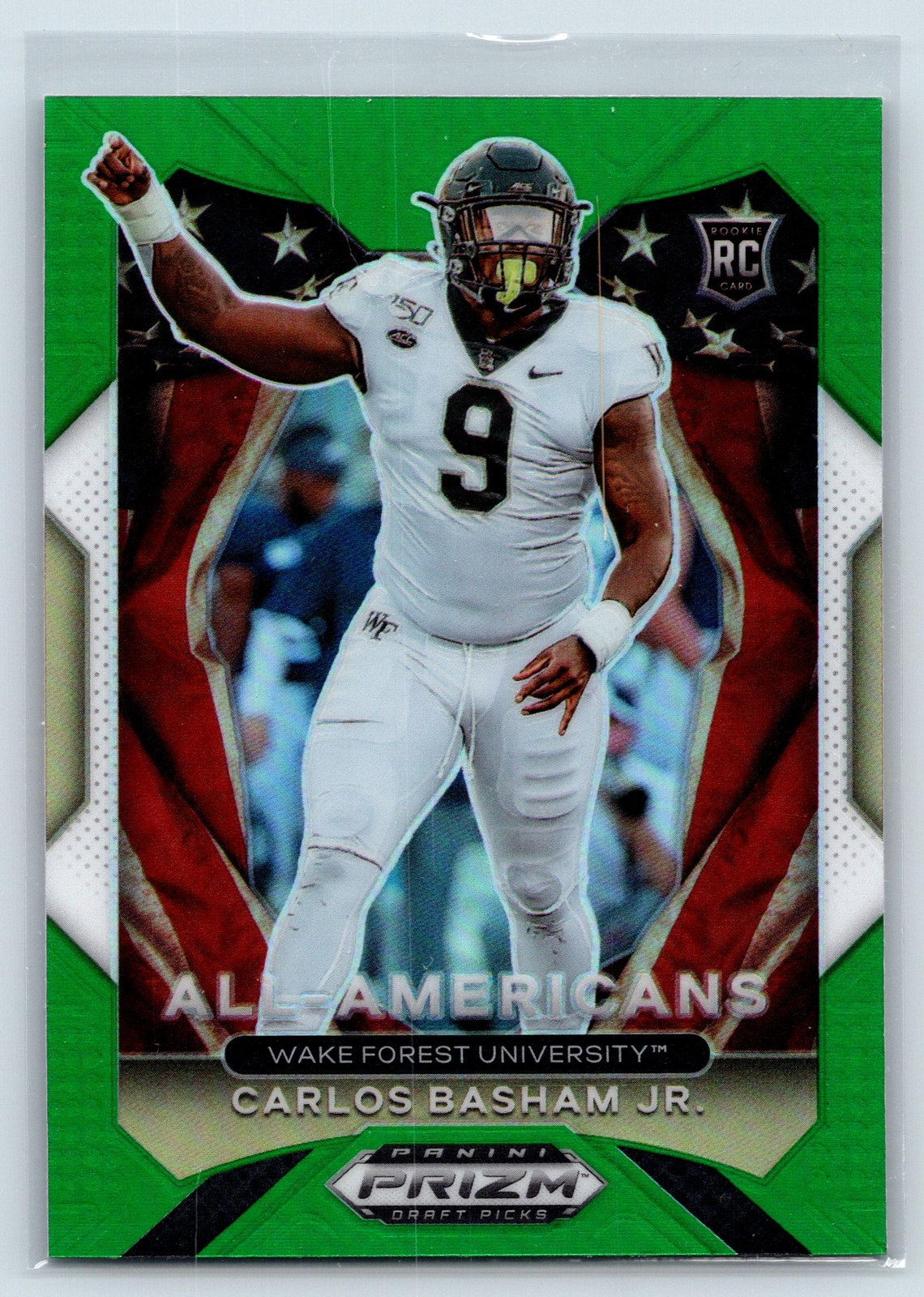 Carlos Basham Jr. 2021 Panini Prizm Draft Picks Collegiate Green #197