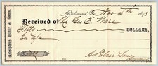 Adolphus Blair & Sons (Grocers) Receipt Letterhead Richmond, VA 1893
