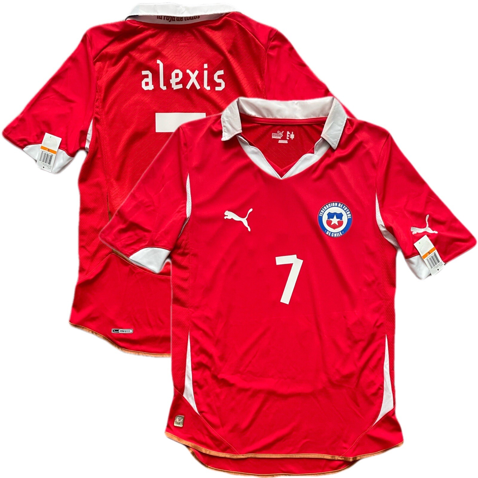 2011/12 CHILE Home Jersey #7 Alexis Small Puma Copa America La Roja De  Todos NEW | eBay