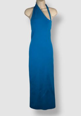 halter bodycon midi dress Luxury Brown Halter Neck Asymmetric Midi Dress main image 1
