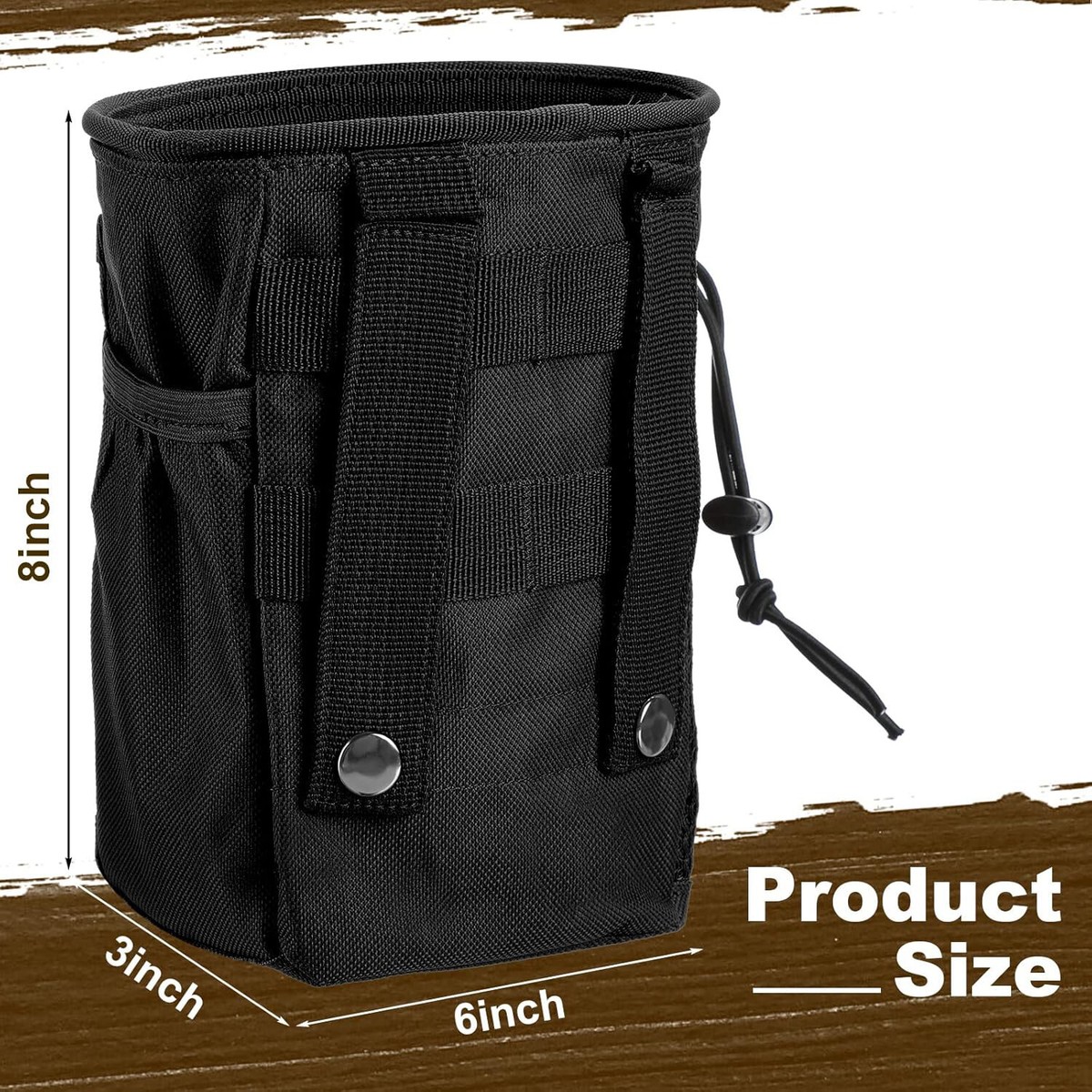 Tactical Drawstring Magazine Pouch Military Belt Pouch Attached 