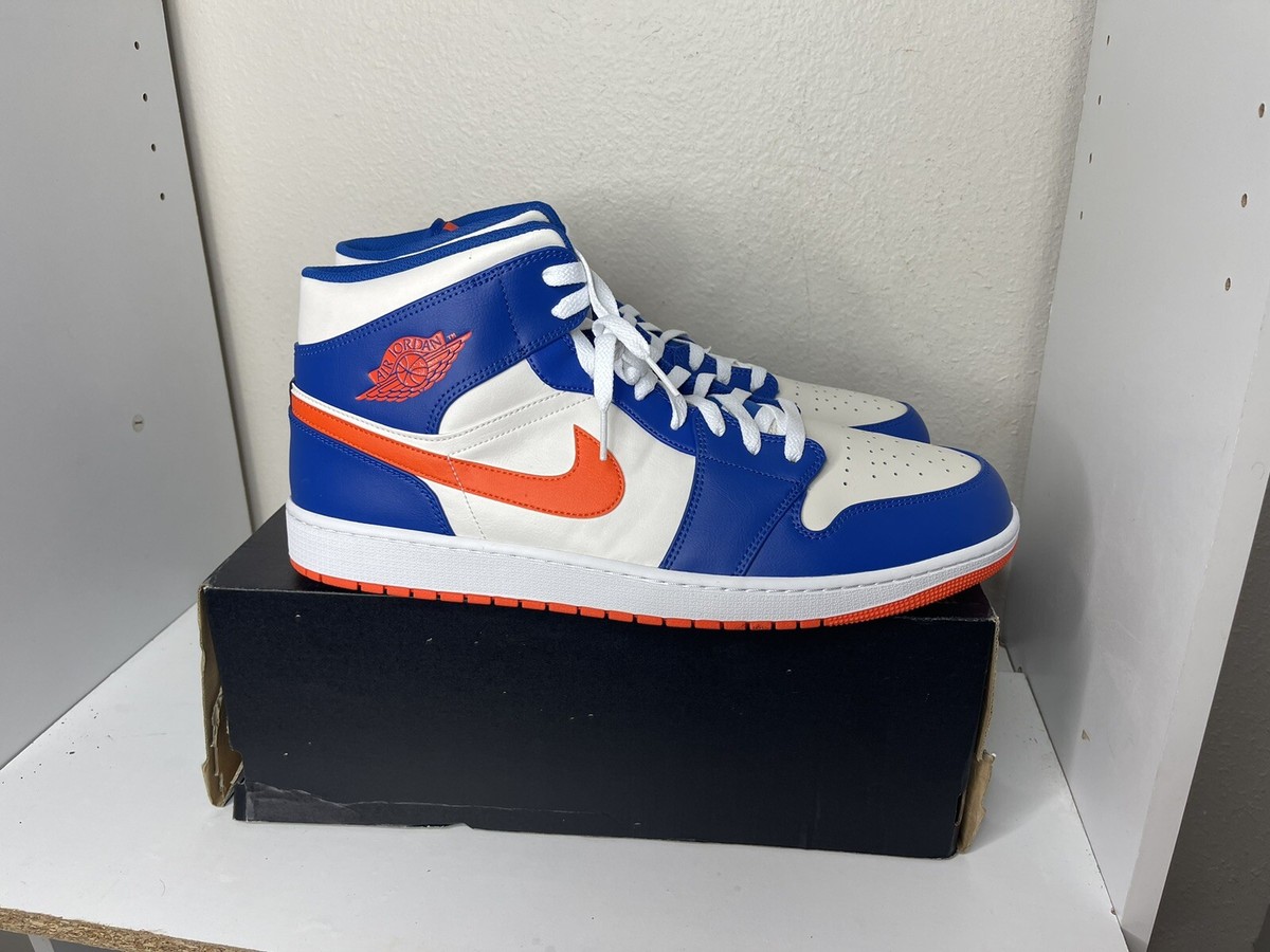 Men's Size 18 - Nike Air Jordan Retro 1 Mid Knicks White