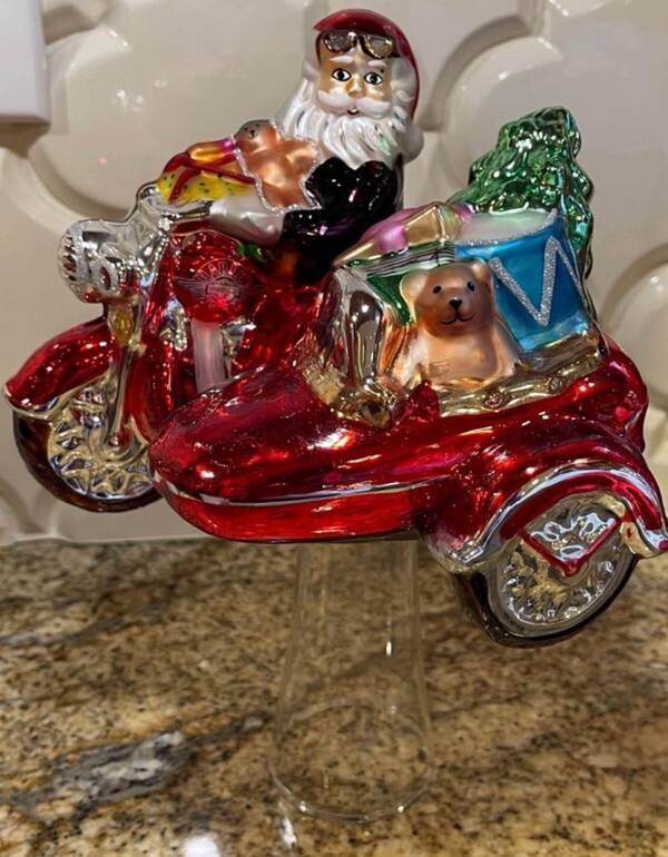 ハーレーダビッドソン サンタクロース 置物 2025 Biker Santa Ornament