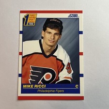 90-91 Score (US) Hockey Mike Ricci Rookie Card #433. rookie card picture