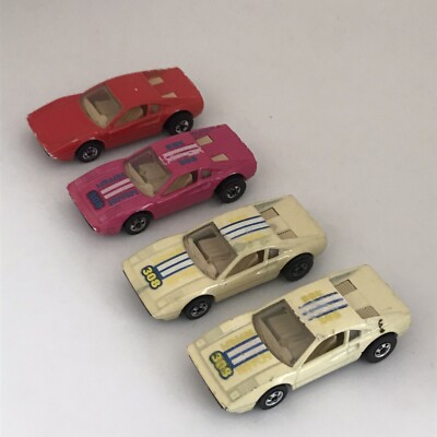 Hot Wheels Color Racers Color FX Ferrari 308 White Pink Red Lot (4