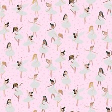 Ballerina Fabric, BTY, Glitter Girls, M1642BLUSH, Cotton, TheFabricEdge
