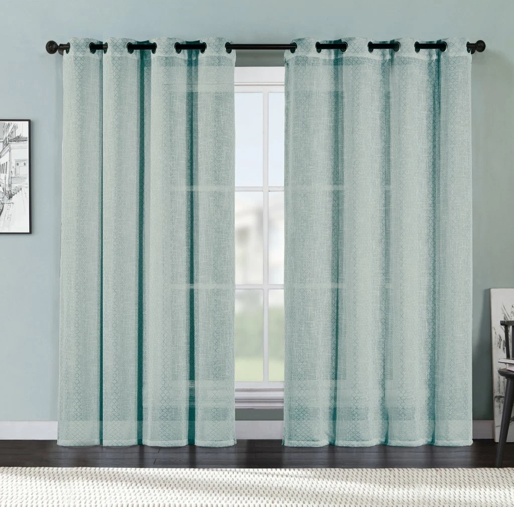 VCNY Ritz Metallic Printed Faux Linen, Blue