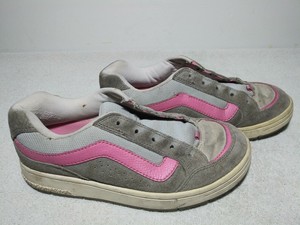 gray and pink vans shoes