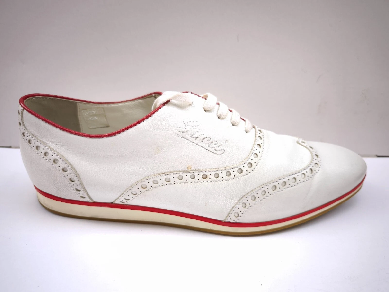 Chaussures à lacets GUCCI cuir blanc EU 42,5 US 9,5