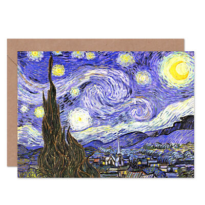 Vincent van Gogh Sternennacht Fine Art Blanko Grußkarte