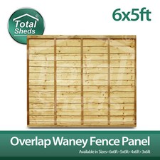 6ft x 5ft OVERLAP WANEY LARCH LAP PANELS ***PACK OF 10*** Brand New