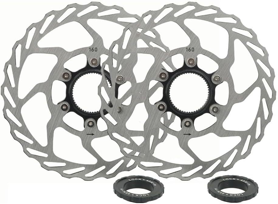 Bibike 2Pcs 140mm/160mm Centerlock Disc Rotor with Lock Rings | eBay