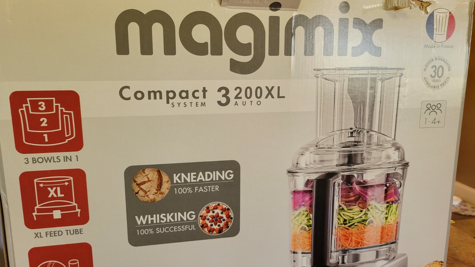 Magimix Compact 3200 XL Food Processor, Brushed Chrome. 